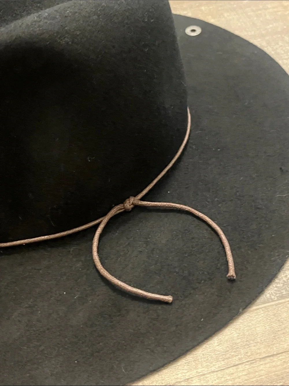 Peter Grimm Black Wool Wide 3 3/4” brim Wool Floppy Hat with Branded Interior - Picture 5 of 10
